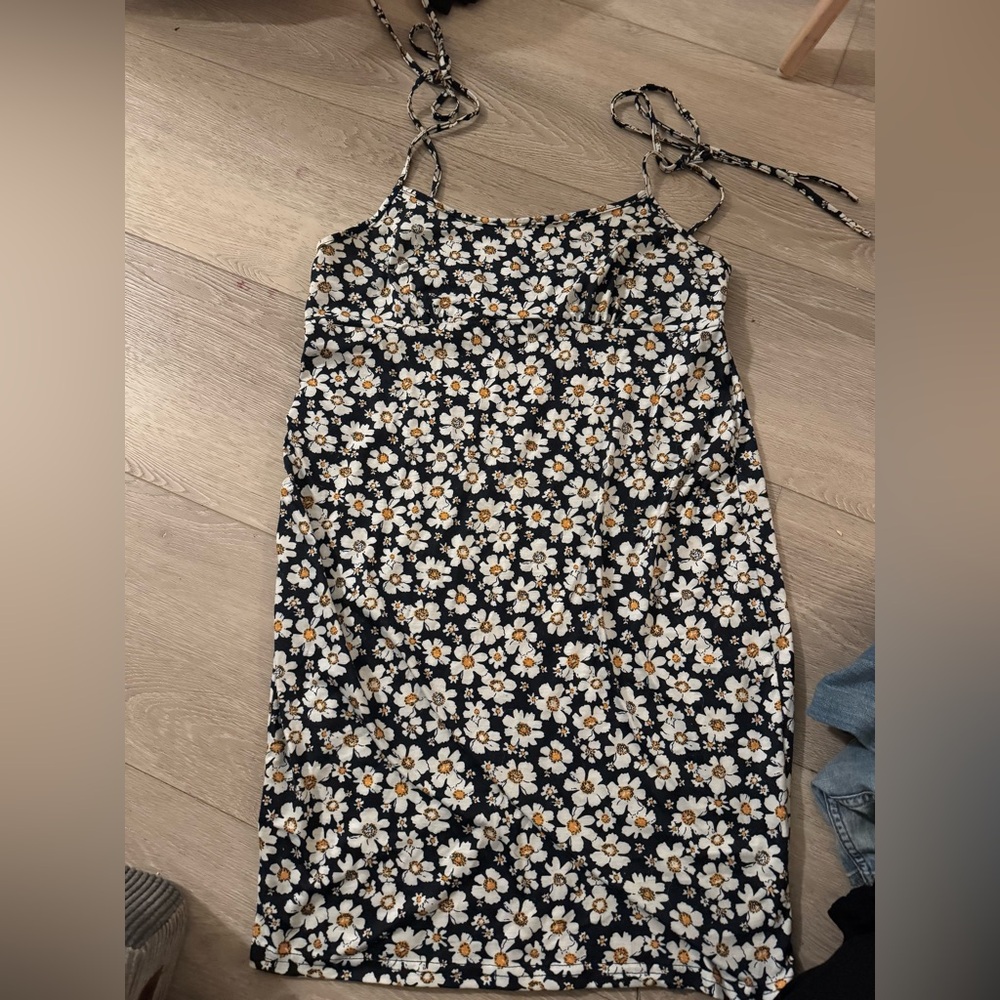NAVY FLORAL MATERNITY MINI DRESS SIZE L